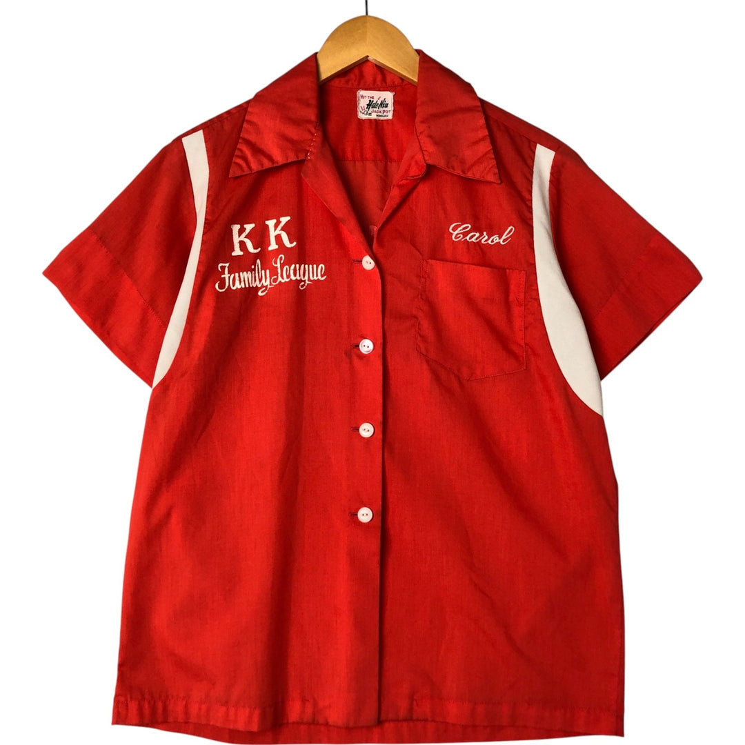 60'S HALE-NIU open collar short sleeve bowling shirt, women's size M, vintage unclear red type Vintage Second Hand