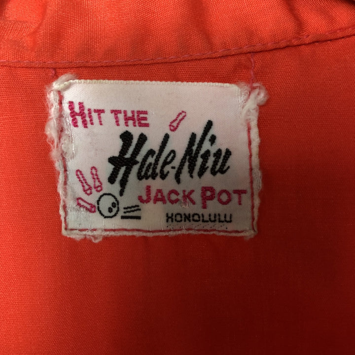 60'S HALE-NIU open collar short sleeve bowling shirt, women's size M, vintage unclear red type Vintage Second Hand