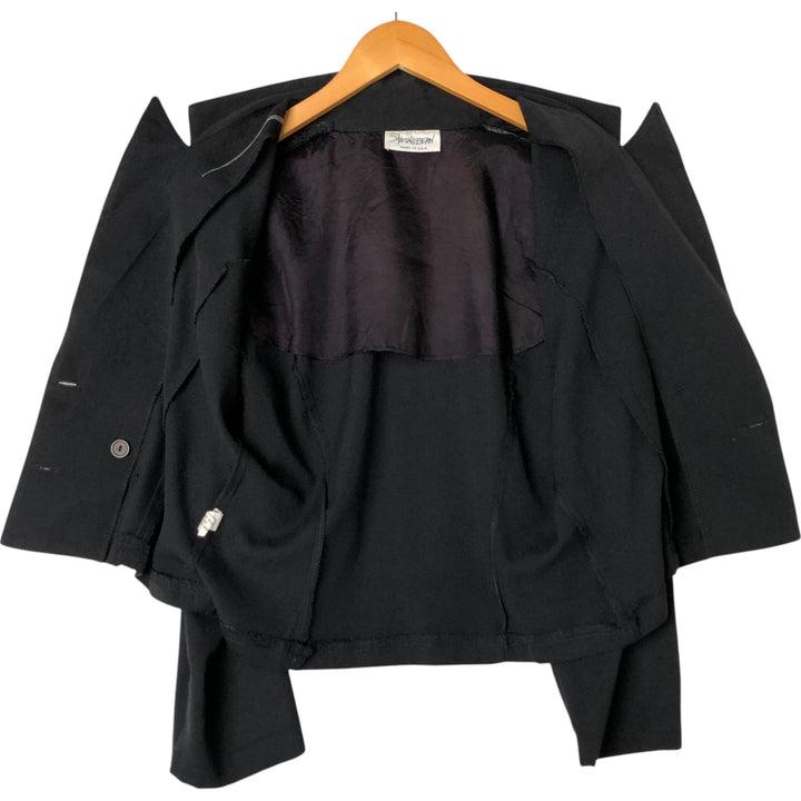SPRING BEAN Double Breasted Peak Lapel Tailored Jacket Made in USA Women's M Size unknown black type Vintage Second Hand