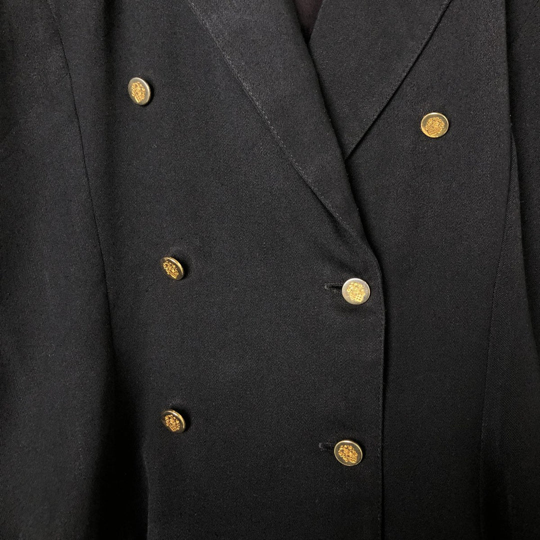 SPRING BEAN Double Breasted Peak Lapel Tailored Jacket Made in USA Women's M Size unknown black type Vintage Second Hand