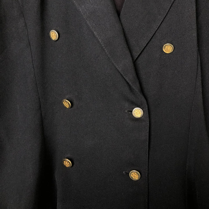 SPRING BEAN Double Breasted Peak Lapel Tailored Jacket Made in USA Women's M Size unknown black type Vintage Second Hand