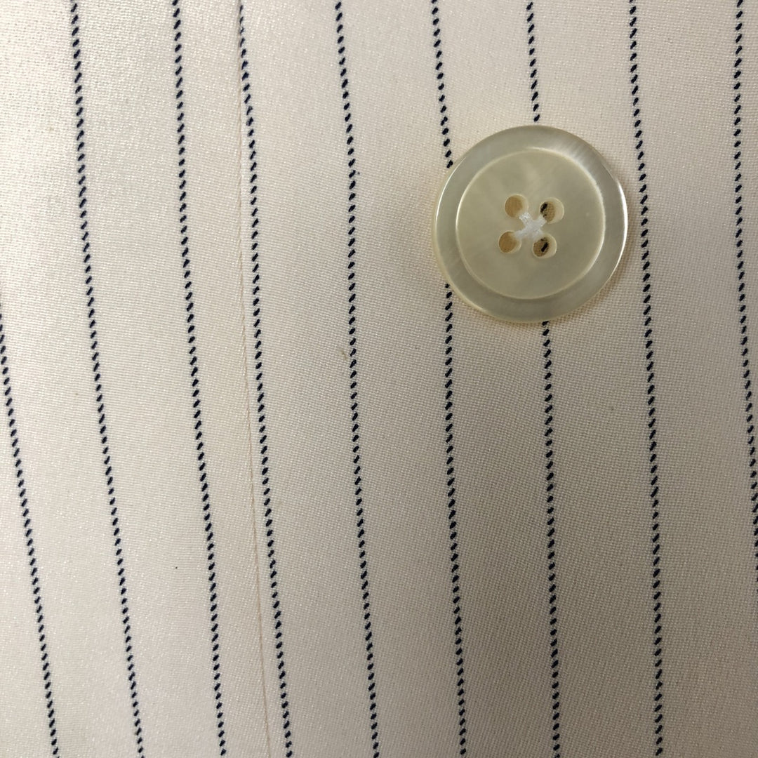 Ralph Lauren Peak Lapel Double Breasted Stripe Pattern Silk Tailored Jacket Women's Size L silk Vintage Second Hand