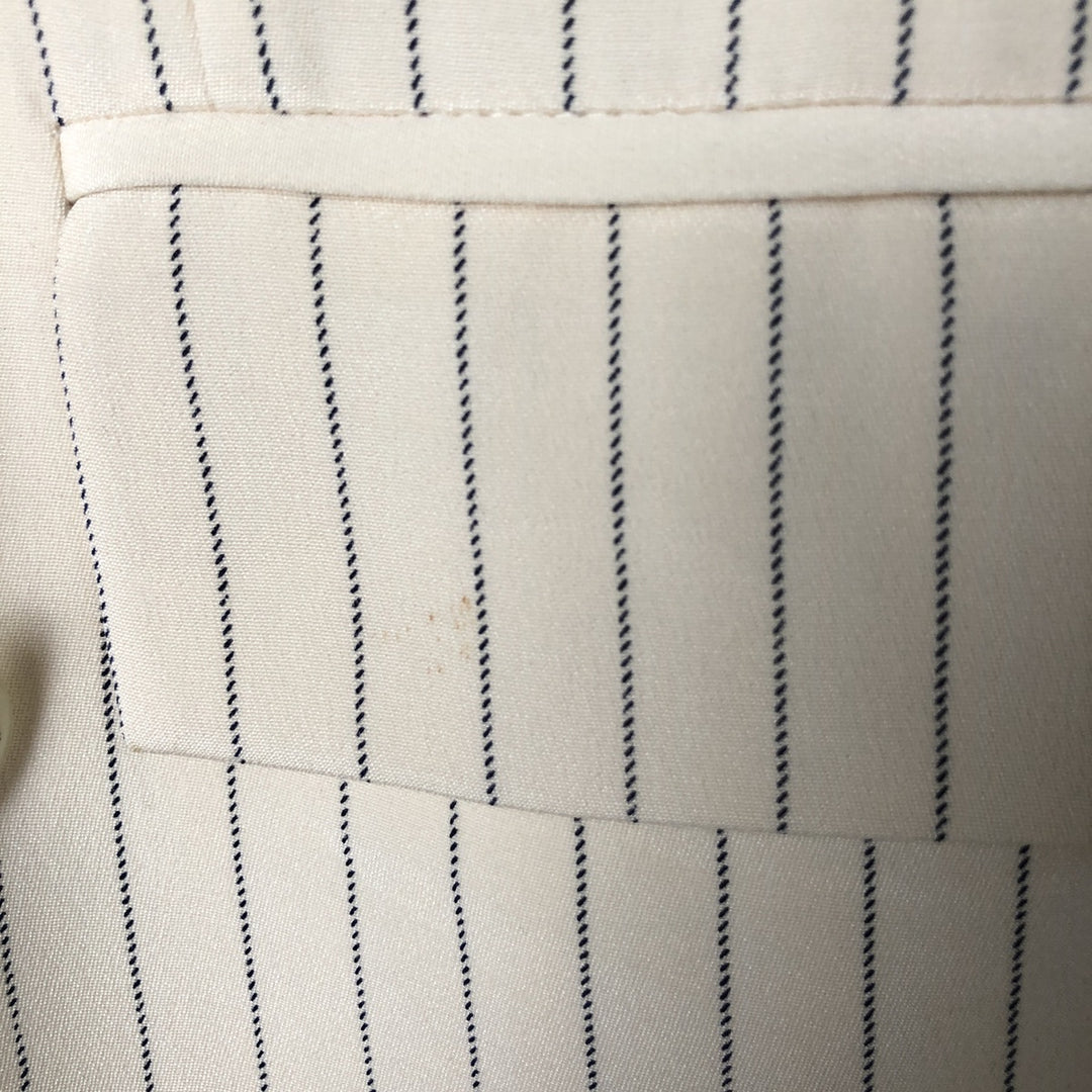 Ralph Lauren Peak Lapel Double Breasted Stripe Pattern Silk Tailored Jacket Women's Size L silk Vintage Second Hand