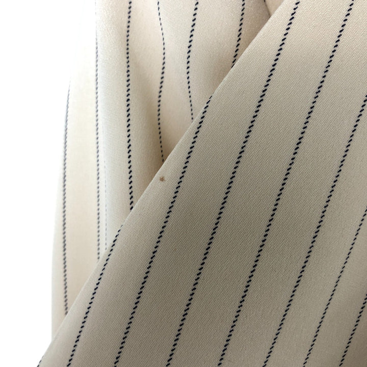 Ralph Lauren Peak Lapel Double Breasted Stripe Pattern Silk Tailored Jacket Women's Size L silk Vintage Second Hand