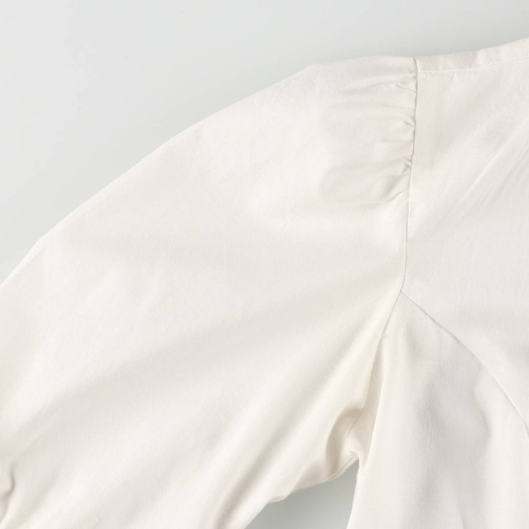 Vintage 1970'S Gunne Sax stand-collar, ruffled, three-quarter sleeve blouse, made in the USA, size S, women's. polyester white type Vintage Second Hand