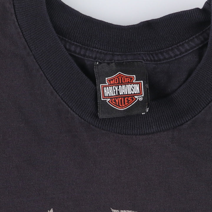 00'S Harley-Davidson Motorcycle Bike T-shirt Made in USA Men's L size cotton Green type dark green Vintage Second Hand