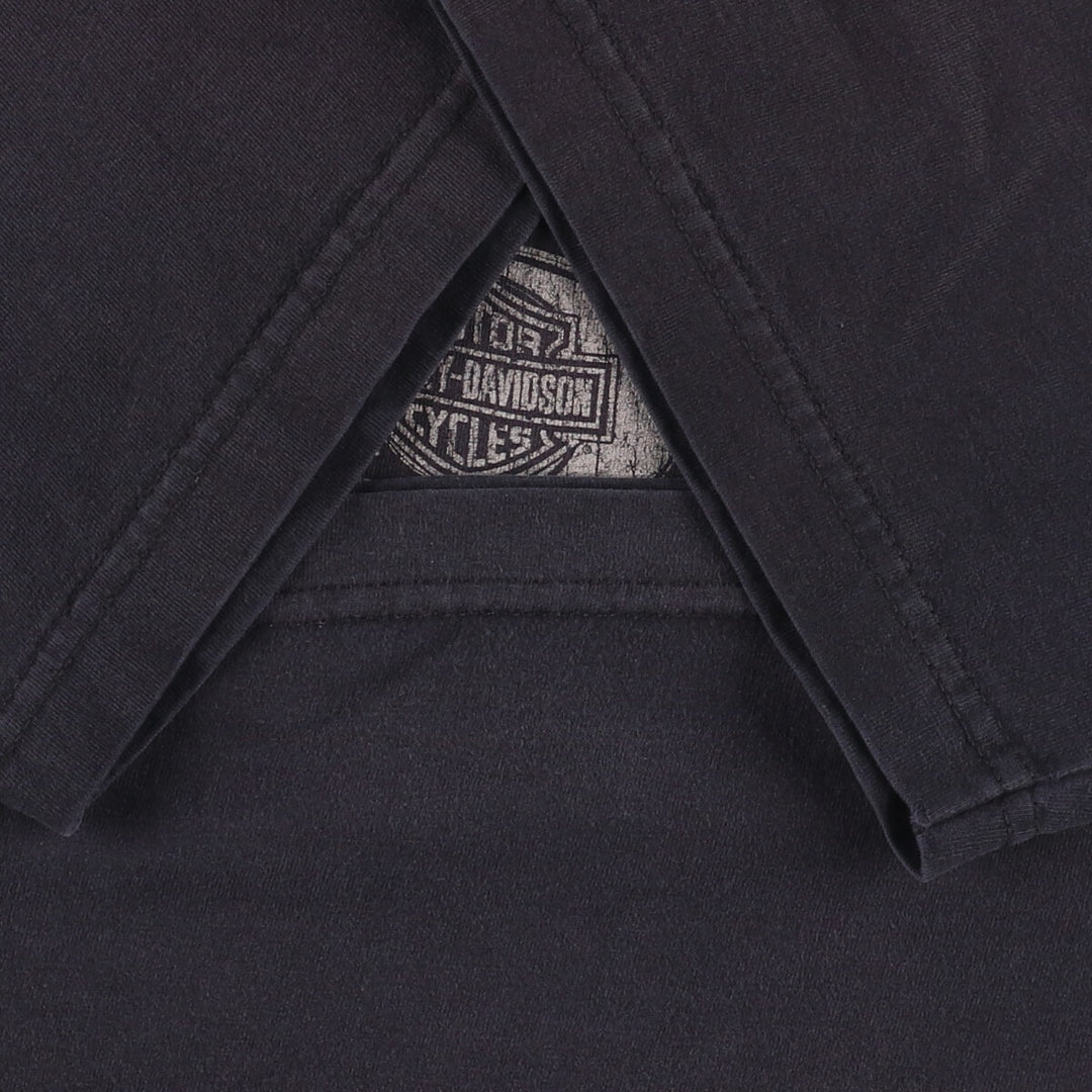 00'S Harley-Davidson Motorcycle Bike T-shirt Made in USA Men's L size cotton Green type dark green Vintage Second Hand