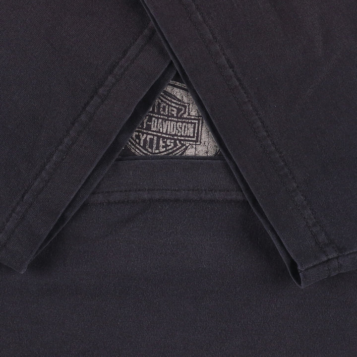 00'S Harley-Davidson Motorcycle Bike T-shirt Made in USA Men's L size cotton Green type dark green Vintage Second Hand