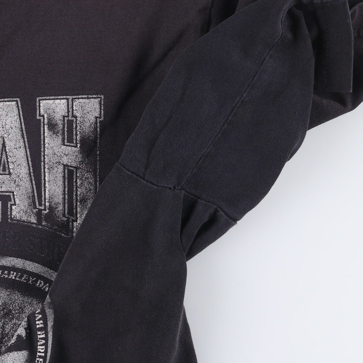 00'S Harley-Davidson Motorcycle Bike T-shirt Made in USA Men's L size cotton Green type dark green Vintage Second Hand