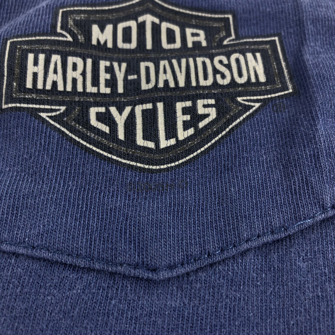 00'S Harley-Davidson Motorcycle Bike T-shirt Made in USA Men's L size cotton blue type Vintage Second Hand