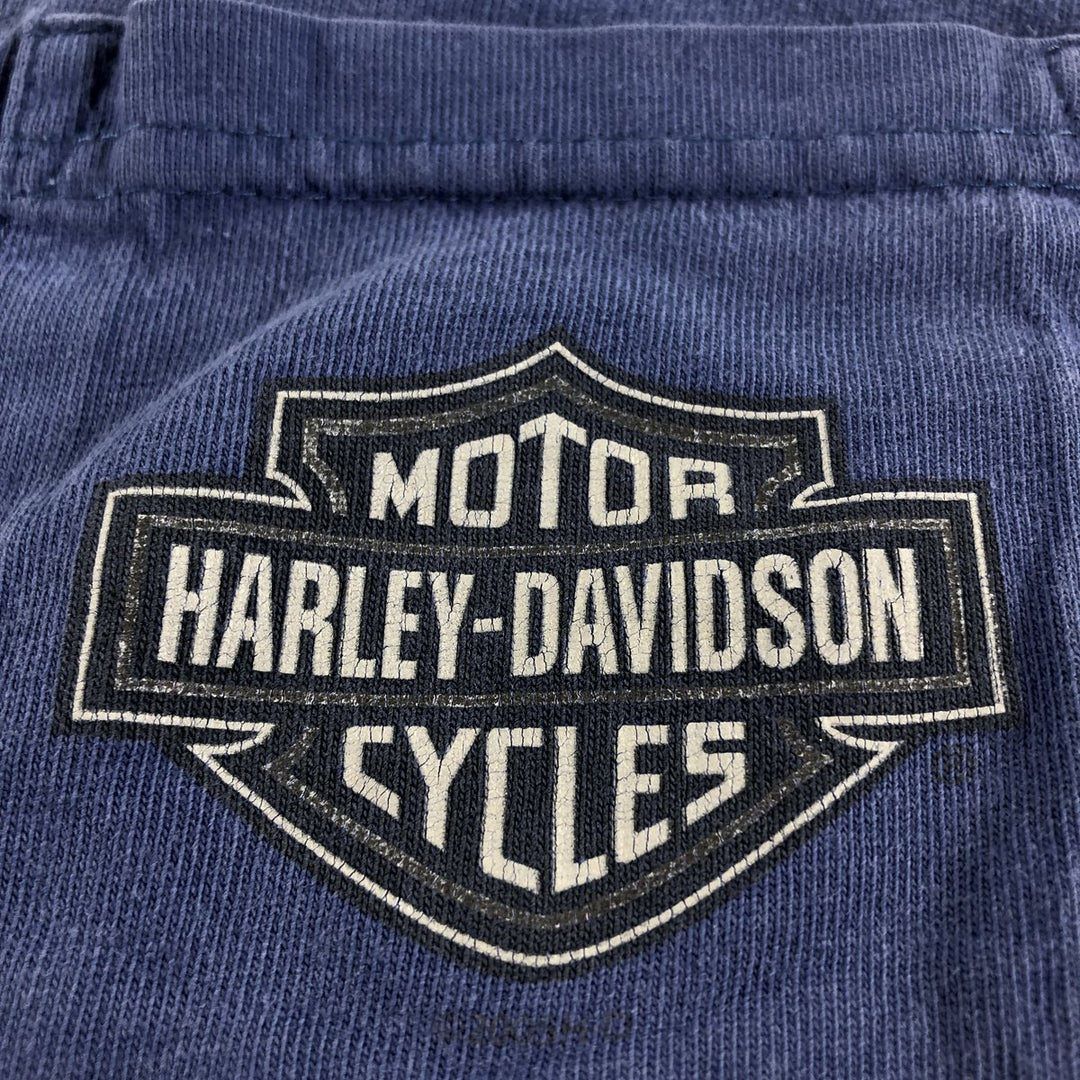 00'S Harley-Davidson Motorcycle Bike T-shirt Made in USA Men's L size cotton blue type Vintage Second Hand