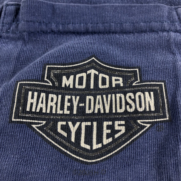 00'S Harley-Davidson Motorcycle Bike T-shirt Made in USA Men's L size cotton blue type Vintage Second Hand