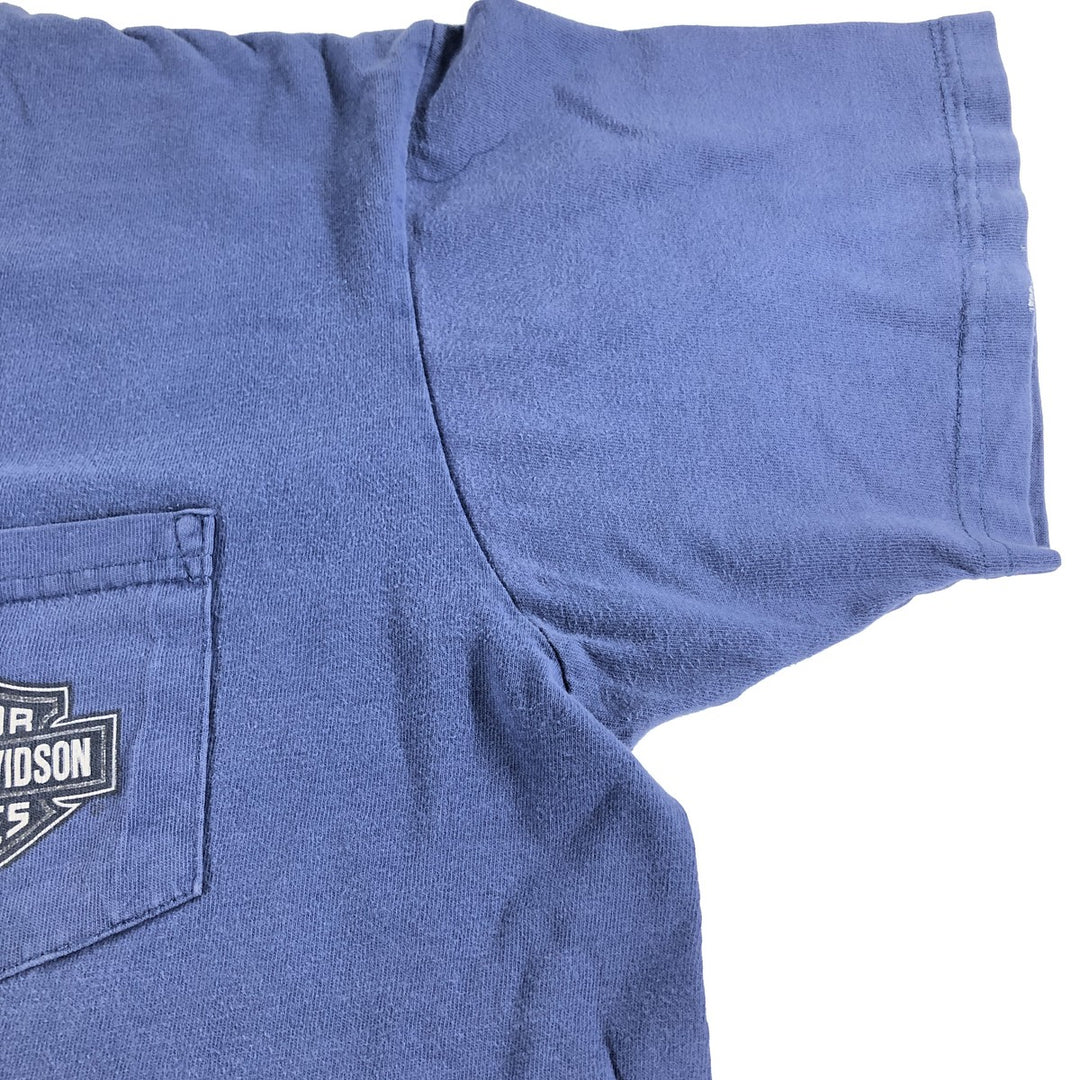 00'S Harley-Davidson Motorcycle Bike T-shirt Made in USA Men's L size cotton blue type Vintage Second Hand