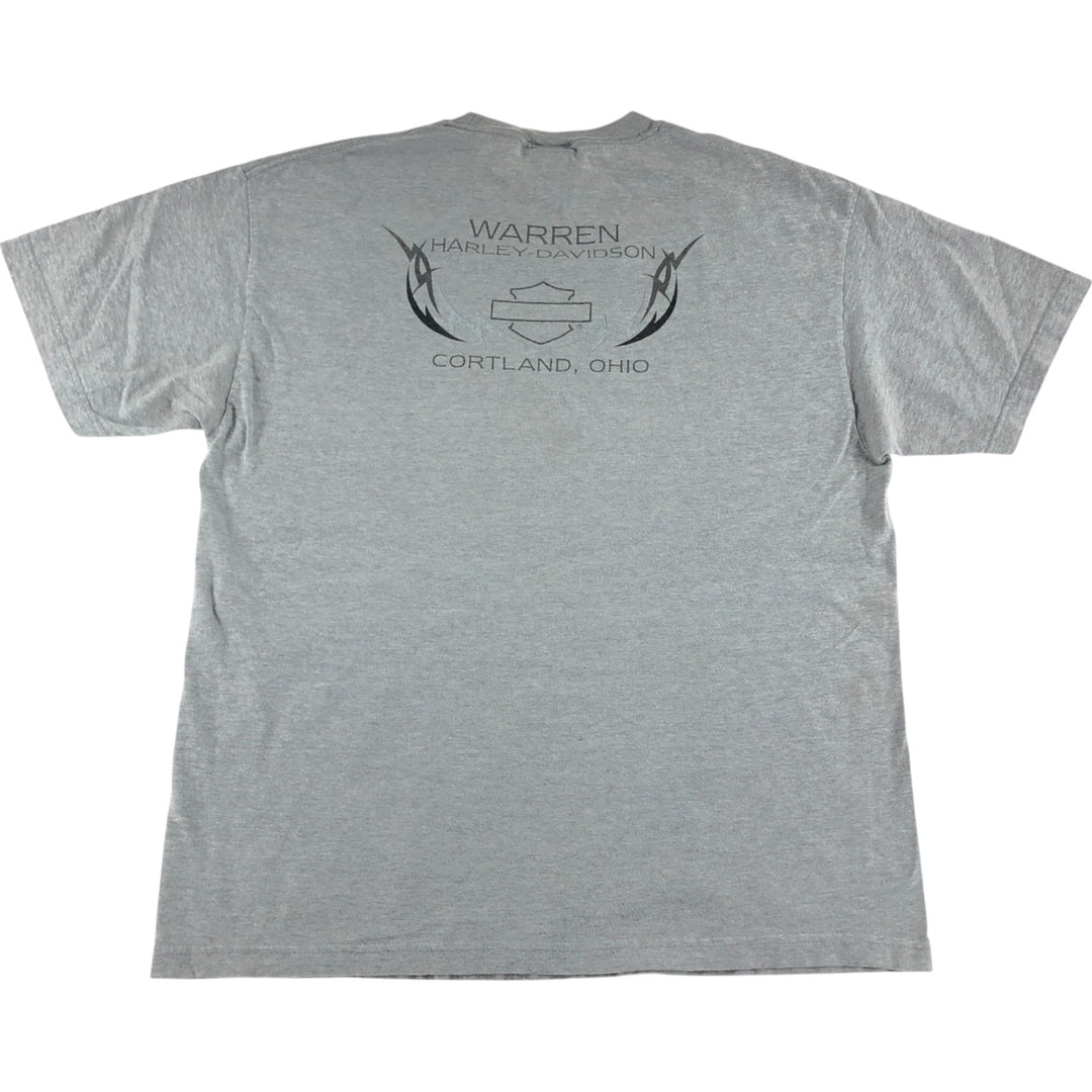 00'S Harley-Davidson Motorcycle Bike T-shirt Made in USA Men's XL cotton gray type Vintage Second Hand