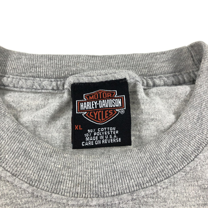 00'S Harley-Davidson Motorcycle Bike T-shirt Made in USA Men's XL cotton gray type Vintage Second Hand
