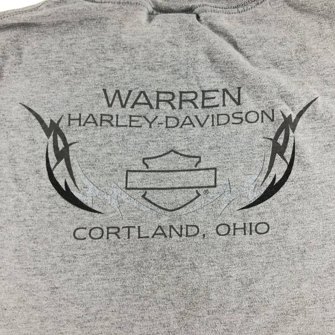 00'S Harley-Davidson Motorcycle Bike T-shirt Made in USA Men's XL cotton gray type Vintage Second Hand