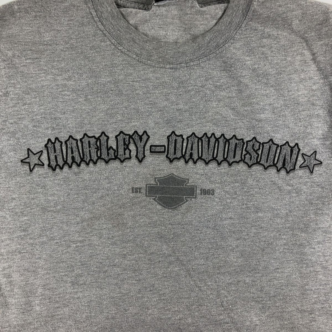 00'S Harley-Davidson Motorcycle Bike T-shirt Made in USA Men's XL cotton gray type Vintage Second Hand