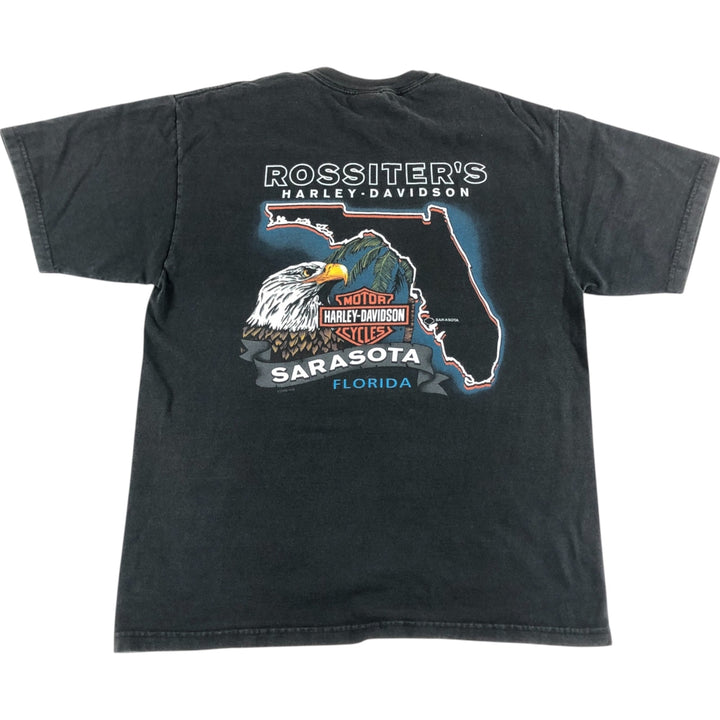 00'S Harley-Davidson Motorcycle Bike T-shirt Made in USA Men's L size cotton black type Vintage Second Hand