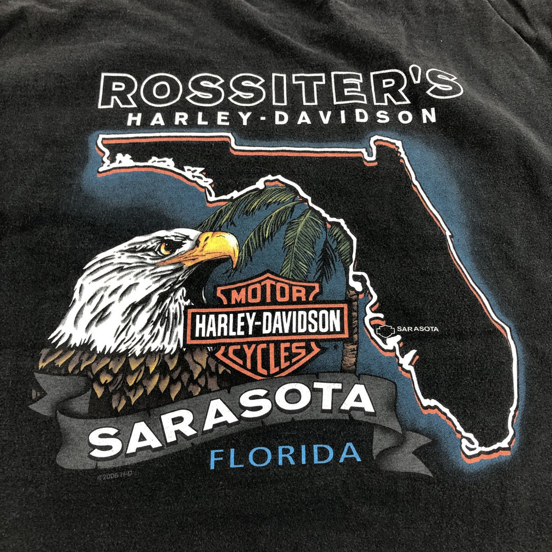 00'S Harley-Davidson Motorcycle Bike T-shirt Made in USA Men's L size cotton black type Vintage Second Hand