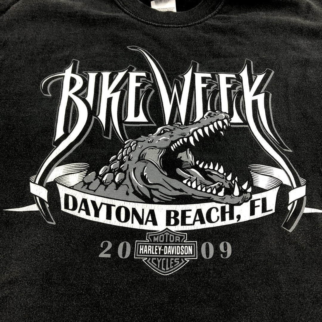 00'S Harley-Davidson Motorcycle Bike T-shirt Made in USA Men's L size cotton black type Vintage Second Hand