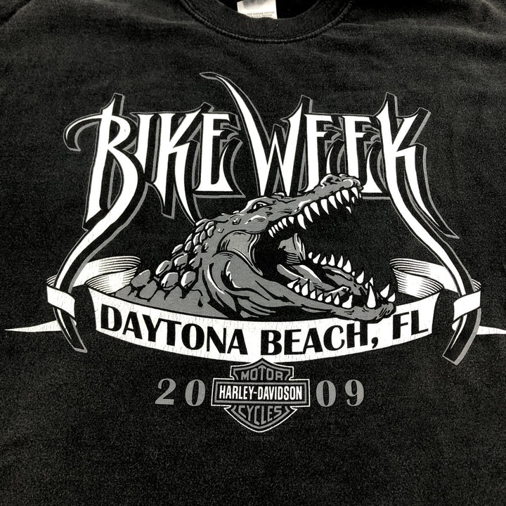 00'S Harley-Davidson Motorcycle Bike T-shirt Made in USA Men's L size cotton black type Vintage Second Hand