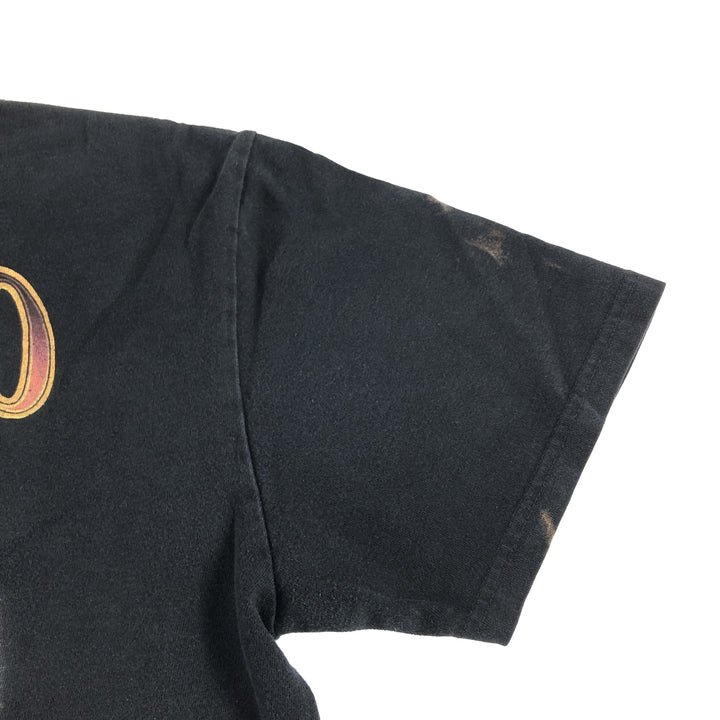 00'S Harley-Davidson Fire Pattern Motorcycle Bike T-Shirt Men's M unclear black type Vintage Second Hand