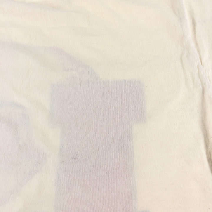 90'S TRUE-FAN Cleveland Indians Sports Print T-Shirt Made in USA Men's L Size Vintage cotton pale white type Vintage Second Hand
