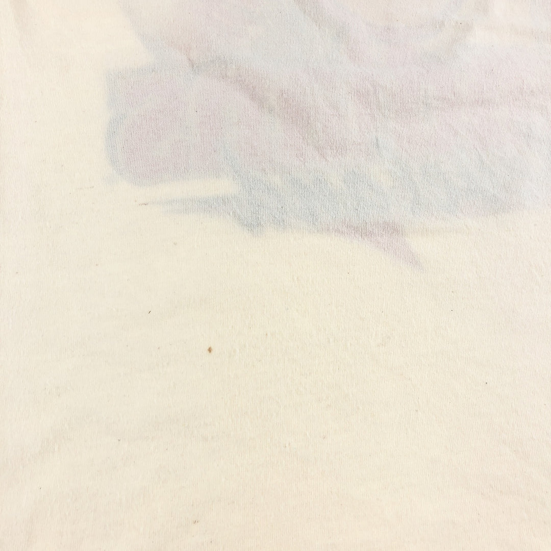 90'S TRUE-FAN Cleveland Indians Sports Print T-Shirt Made in USA Men's L Size Vintage cotton pale white type Vintage Second Hand