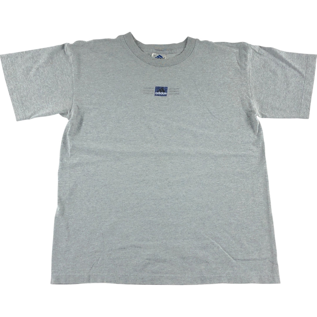 Adidas logo print T-shirt, men's size S cotton gray type Vintage Second Hand