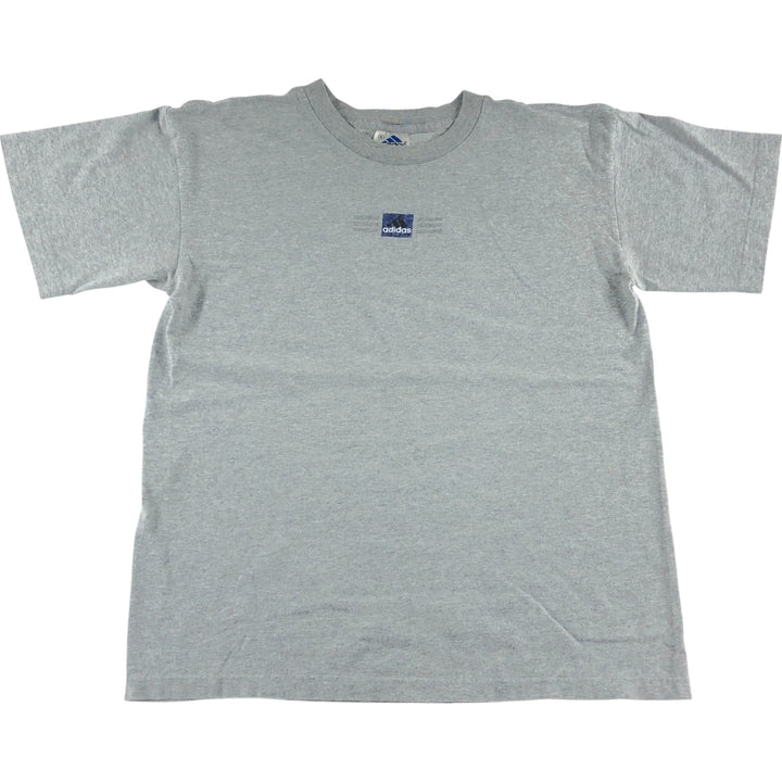 Adidas logo print T-shirt, men's size S cotton gray type Vintage Second Hand
