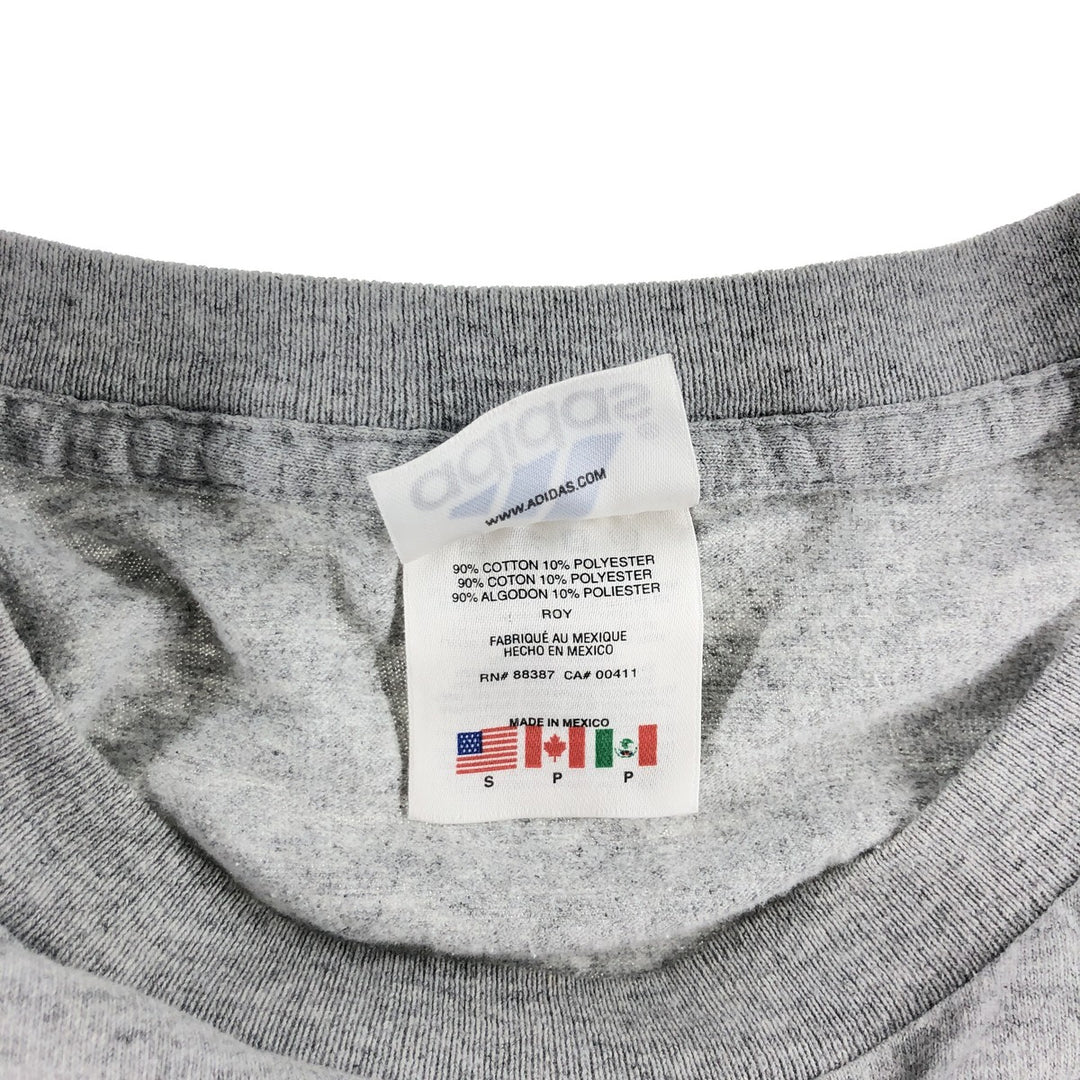 Adidas logo print T-shirt, men's size S cotton gray type Vintage Second Hand