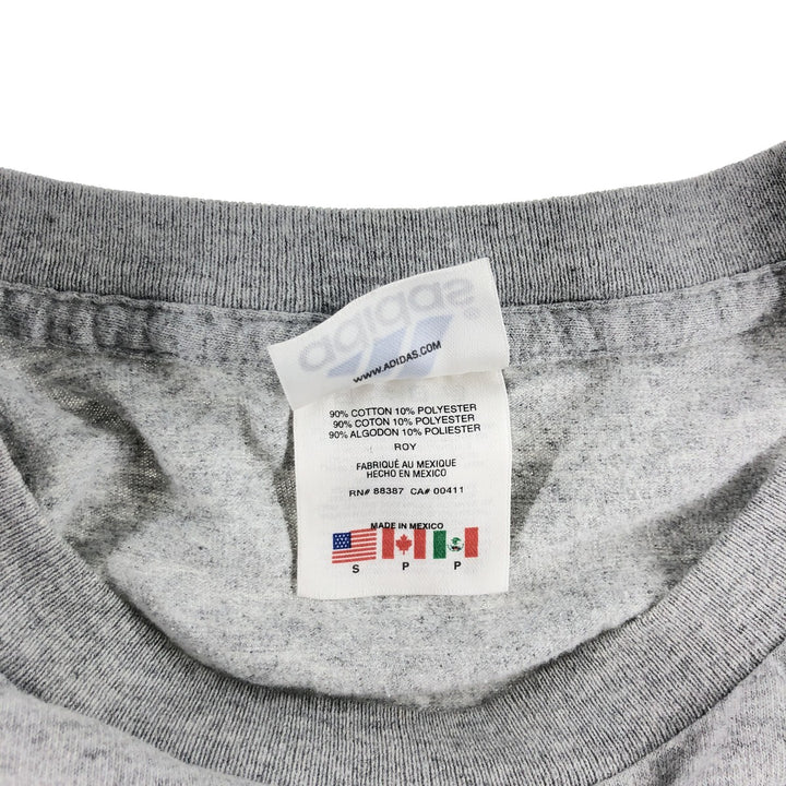 Adidas logo print T-shirt, men's size S cotton gray type Vintage Second Hand