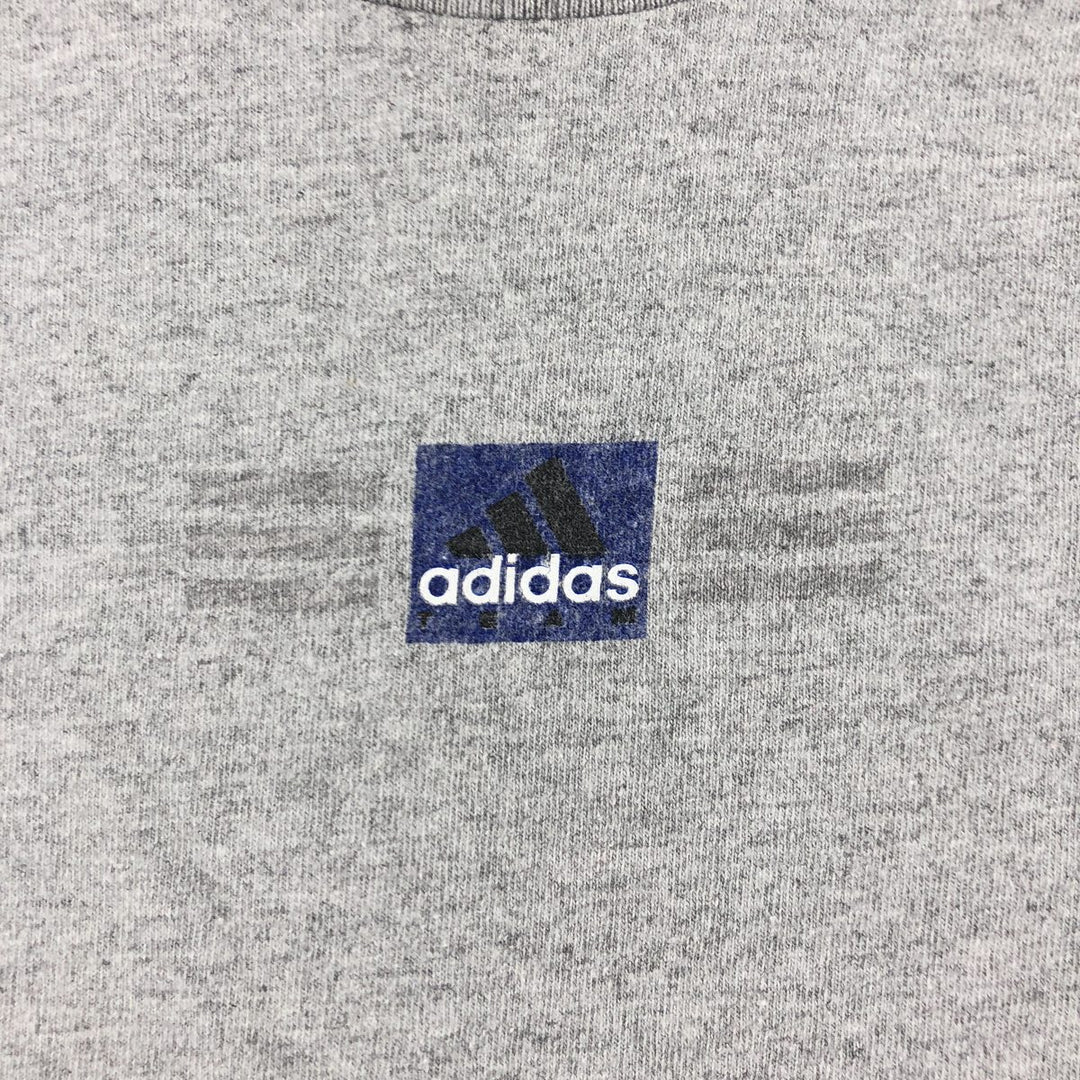 Adidas logo print T-shirt, men's size S cotton gray type Vintage Second Hand