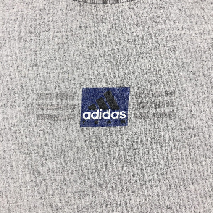 Adidas logo print T-shirt, men's size S cotton gray type Vintage Second Hand
