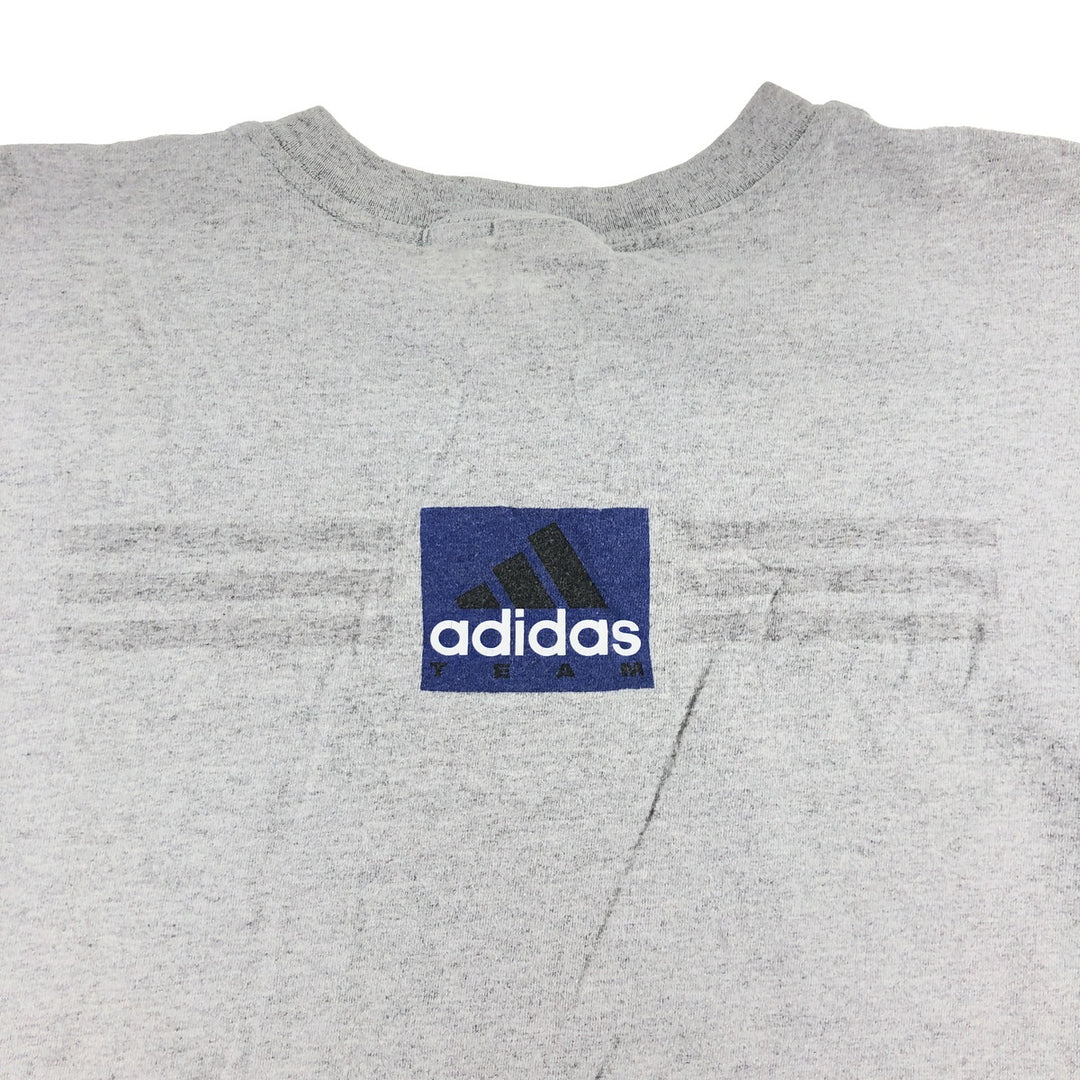 Adidas logo print T-shirt, men's size S cotton gray type Vintage Second Hand