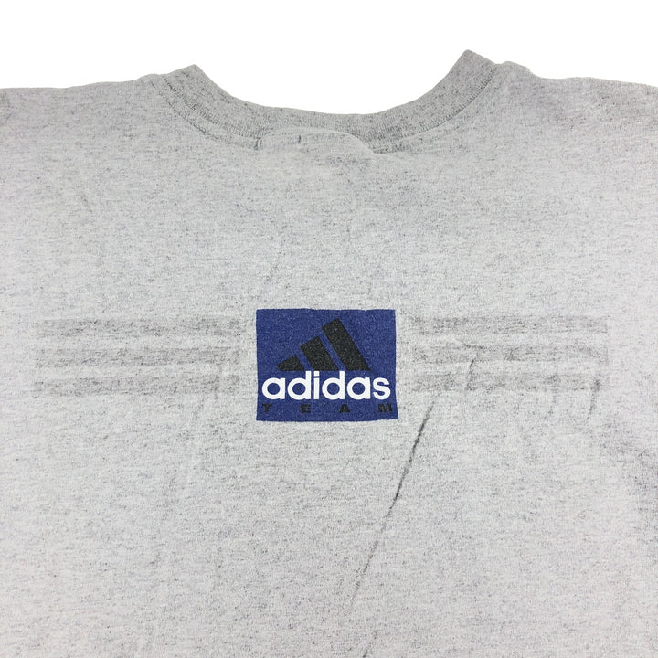 Adidas logo print T-shirt, men's size S cotton gray type Vintage Second Hand