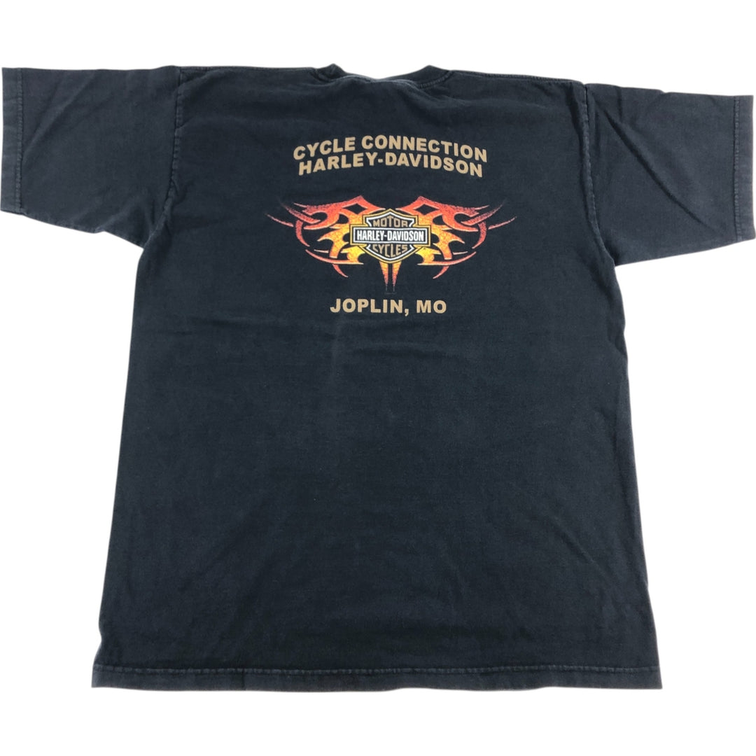 00'S Harley-Davidson Skull Pattern Motorcycle Bike T-shirt Made in USA Men's XL cotton black type Vintage Second Hand