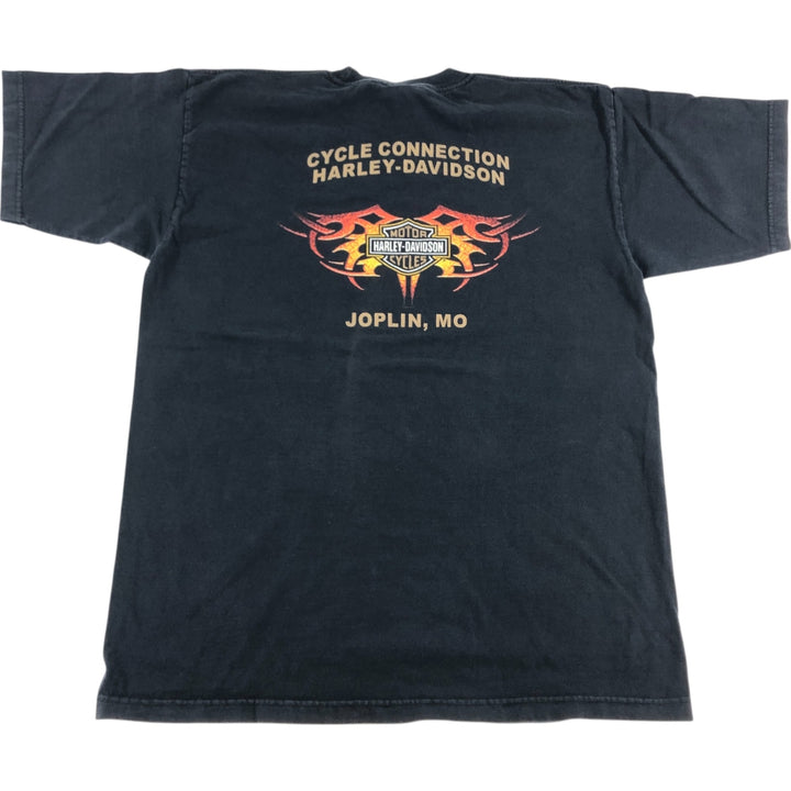 00'S Harley-Davidson Skull Pattern Motorcycle Bike T-shirt Made in USA Men's XL cotton black type Vintage Second Hand