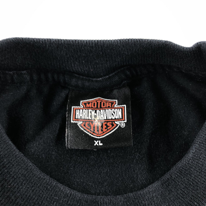 00'S Harley-Davidson Skull Pattern Motorcycle Bike T-shirt Made in USA Men's XL cotton black type Vintage Second Hand