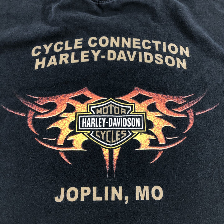 00'S Harley-Davidson Skull Pattern Motorcycle Bike T-shirt Made in USA Men's XL cotton black type Vintage Second Hand