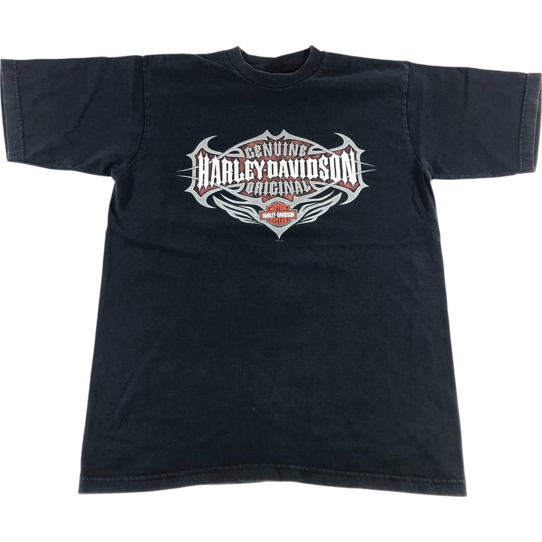 00'S Harley-Davidson Motorcycle Bike T-shirt Made in USA Men's L size cotton black type Vintage Second Hand