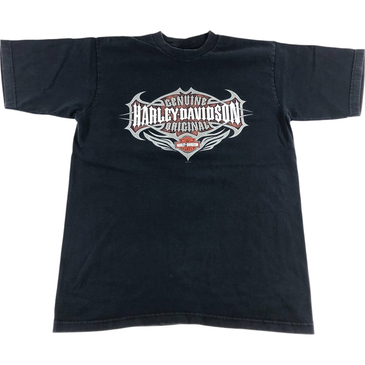 00'S Harley-Davidson Motorcycle Bike T-shirt Made in USA Men's L size cotton black type Vintage Second Hand