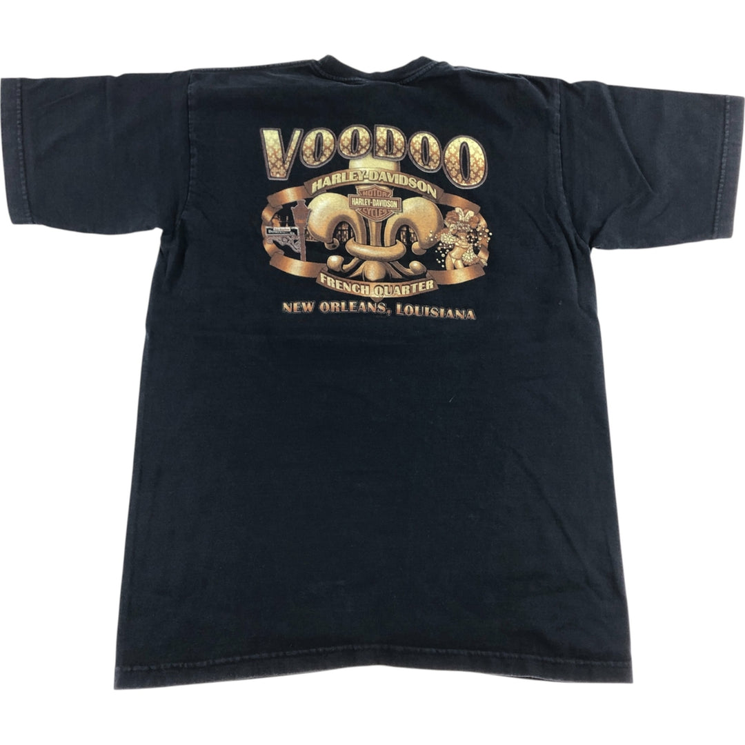 00'S Harley-Davidson Motorcycle Bike T-shirt Made in USA Men's L size cotton black type Vintage Second Hand