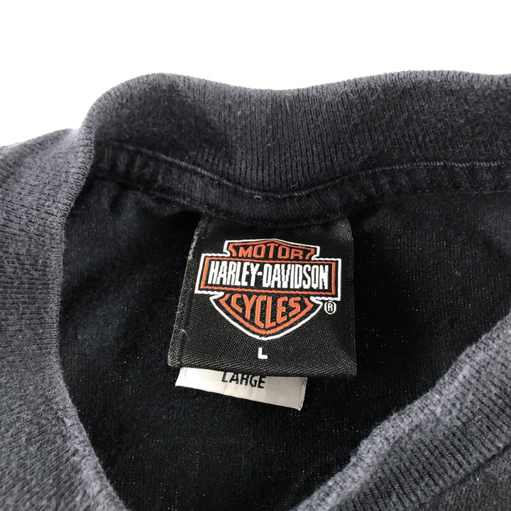 00'S Harley-Davidson Motorcycle Bike T-shirt Made in USA Men's L size cotton black type Vintage Second Hand