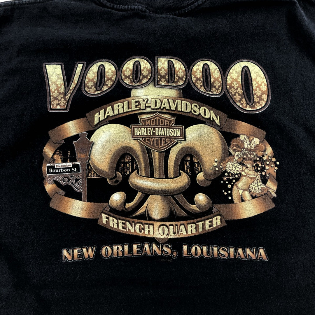 00'S Harley-Davidson Motorcycle Bike T-shirt Made in USA Men's L size cotton black type Vintage Second Hand