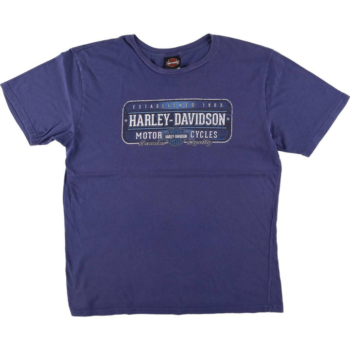 Harley-Davidson Motorcycle Bike T-shirt, Men's XL size cotton Purple type blue-purple Vintage Second Hand