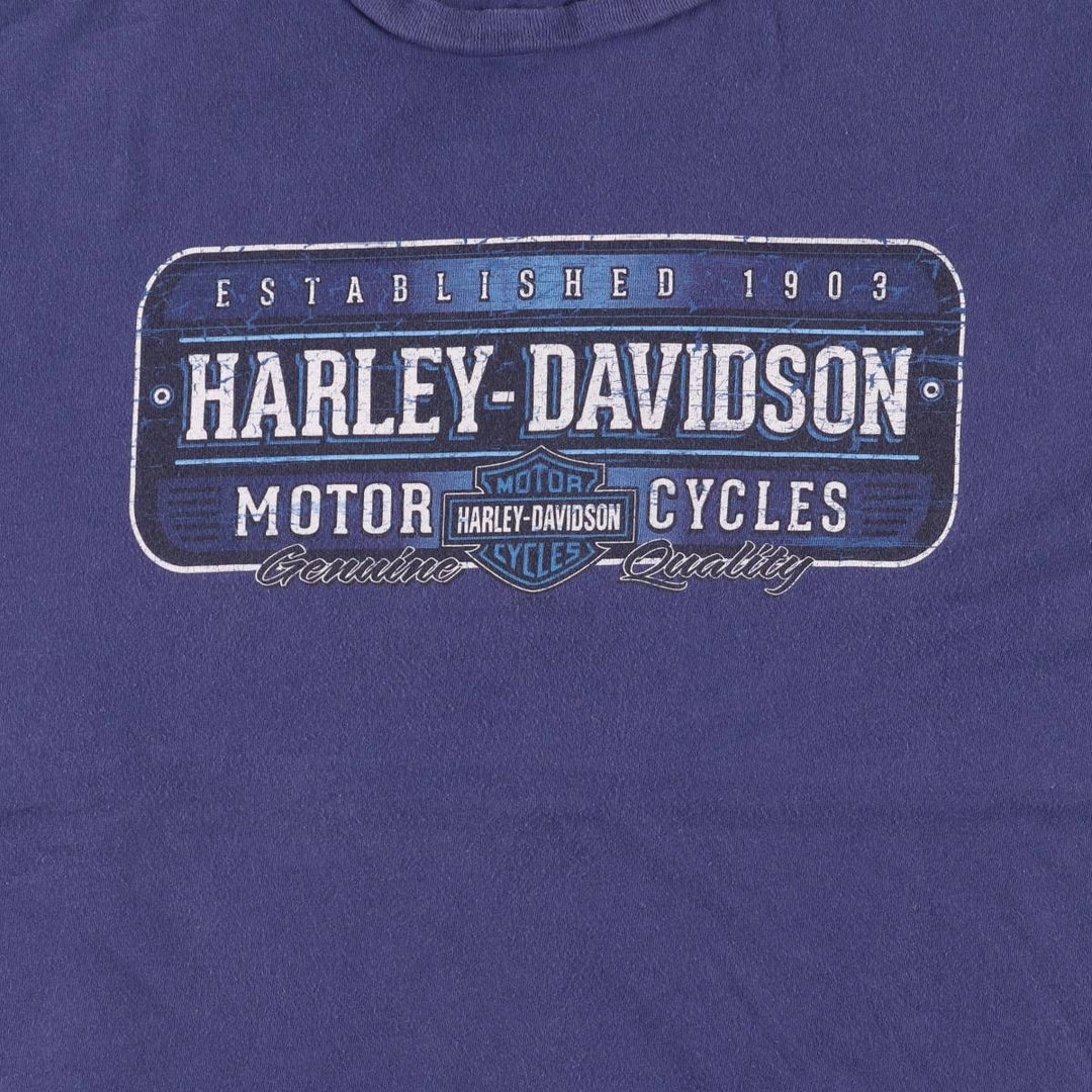 Harley-Davidson Motorcycle Bike T-shirt, Men's XL size cotton Purple type blue-purple Vintage Second Hand