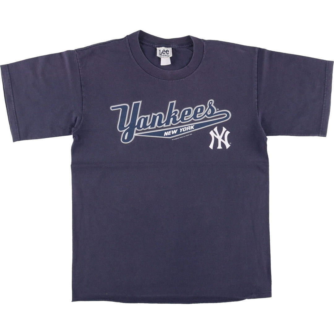 00'S Lee SPORT MLB NEW YORK YANKEES New York Yankees sports print T-shirt men's size M unclear navy blue type Vintage Second Hand