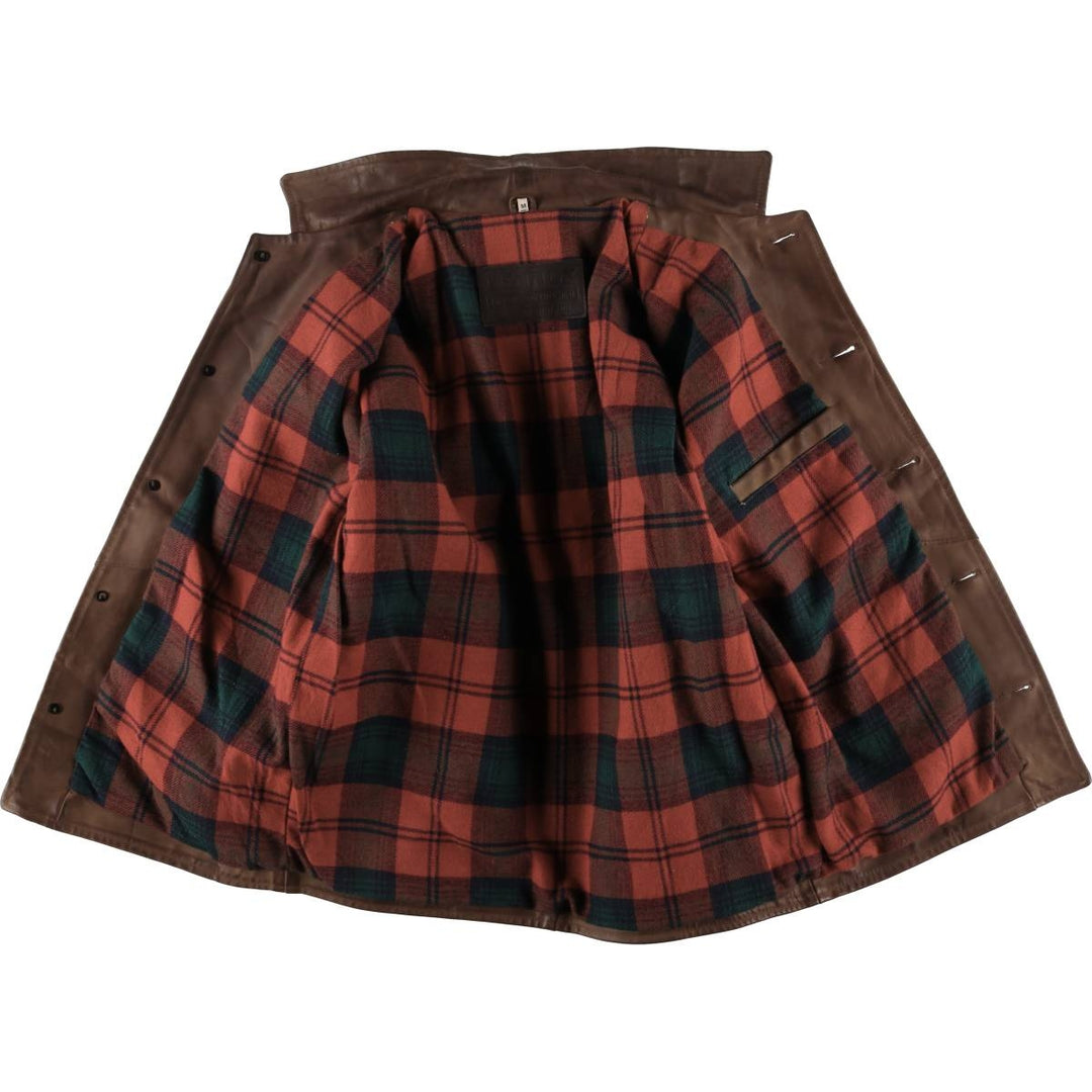 LENNOX Leather Car Coat Made in the UK Men's M size genuine leather brown type Vintage Second Hand