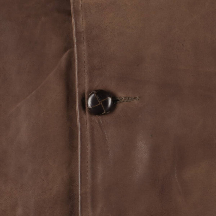 LENNOX Leather Car Coat Made in the UK Men's M size genuine leather brown type Vintage Second Hand